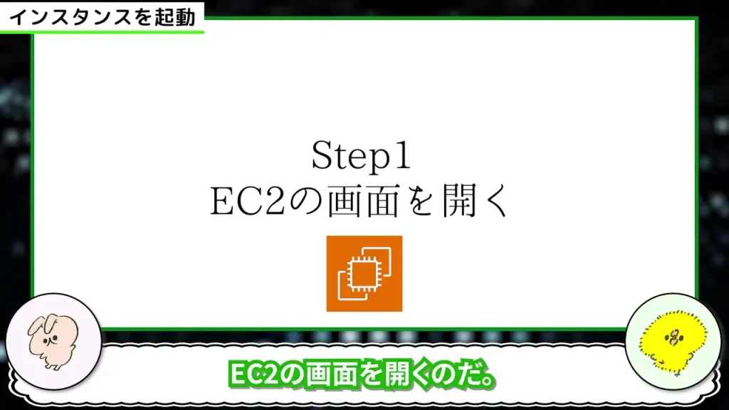 Step1 EC2の画面を開く